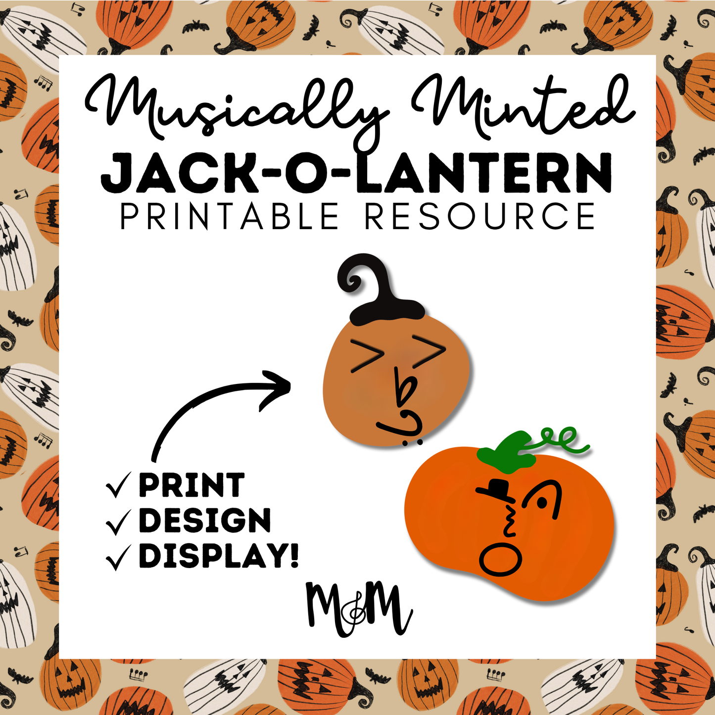 Musically Minted | Musical Jack-O-Lantern | Halloween Music Activity DIGITAL DOWNLOAD