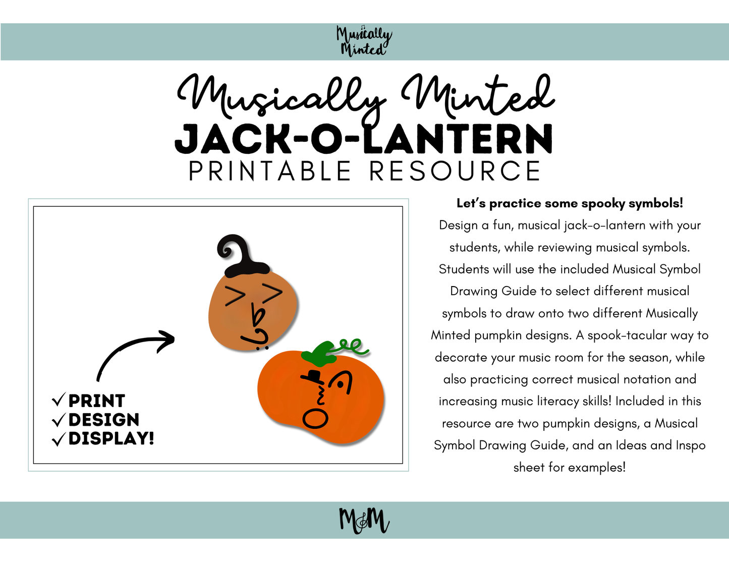 Musically Minted | Musical Jack-O-Lantern | Halloween Music Activity DIGITAL DOWNLOAD
