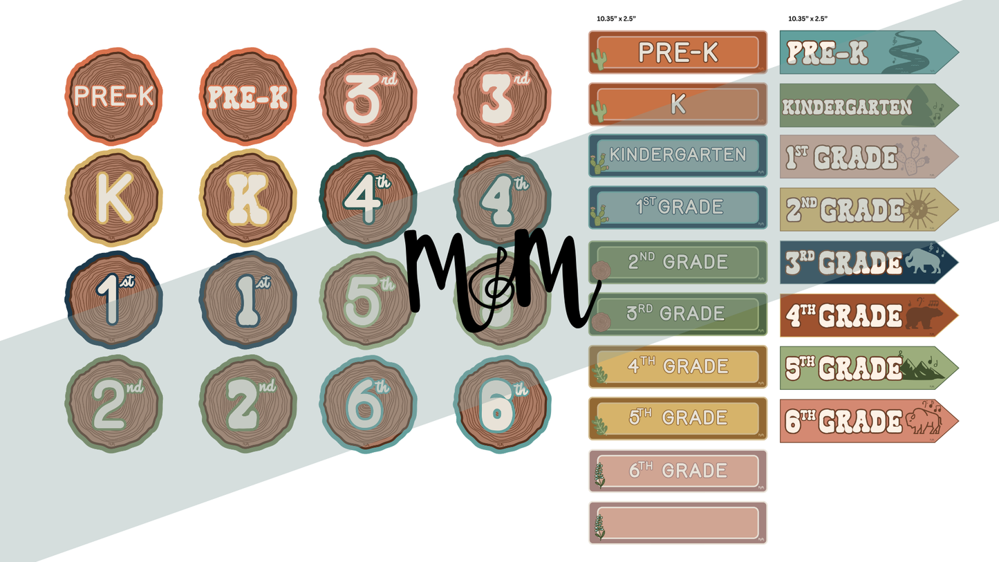 National Parks: Grade Level Labels | Music Classroom Decor