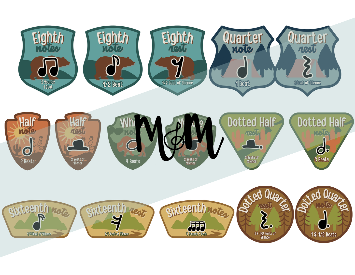 National Parks: Note Values Posters | Music Classroom Decor