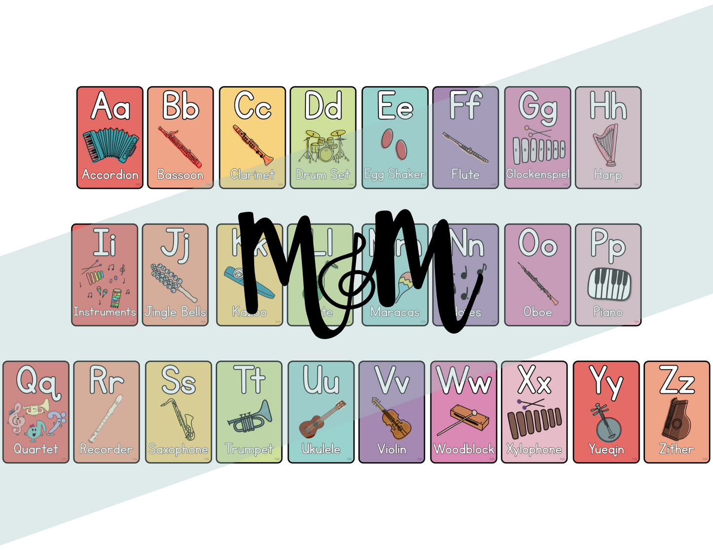 Rainbow Stripes: Music Alphabet DIGITAL DOWNLOAD