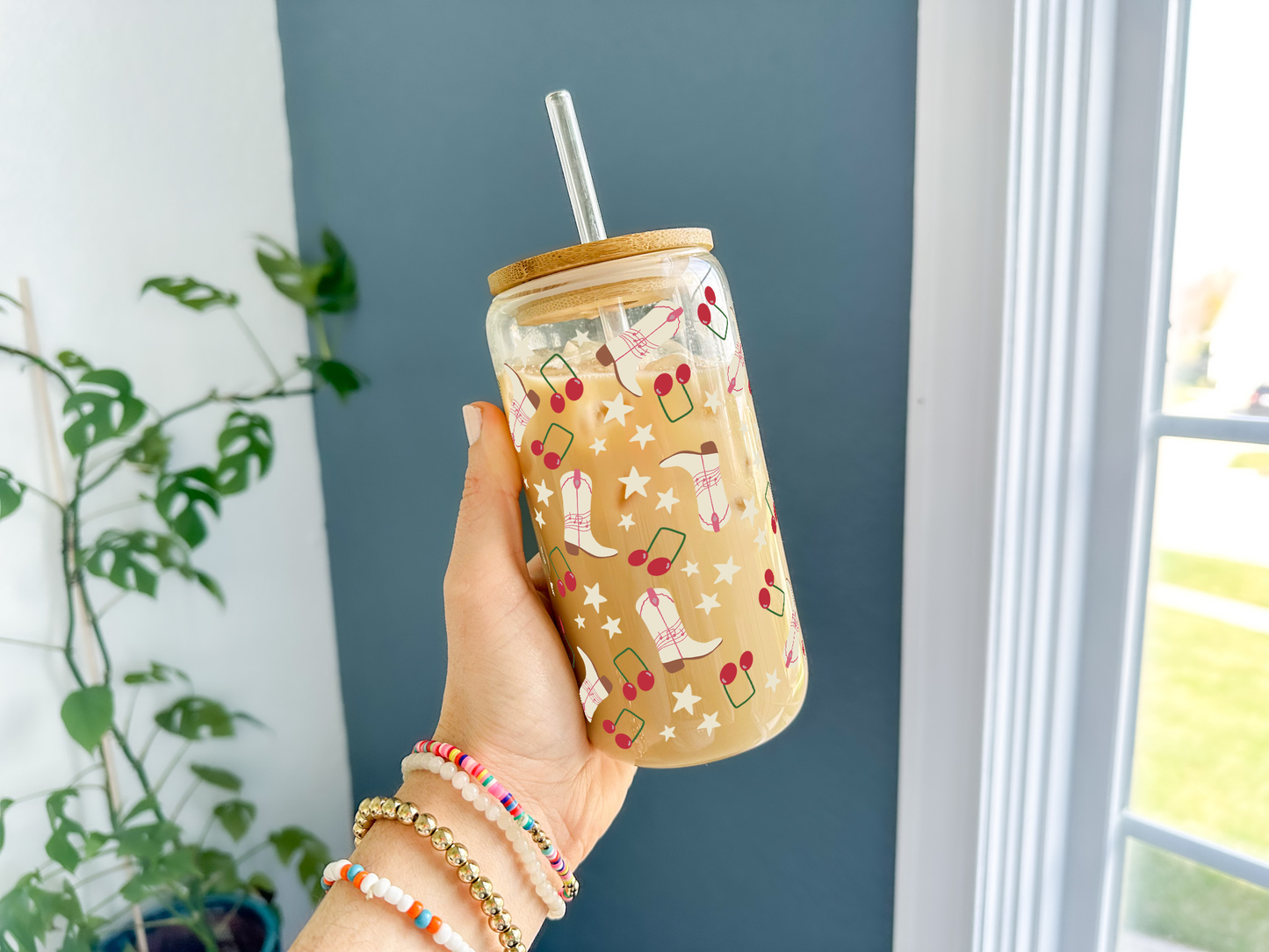 Pink Cowgirl Glass Can