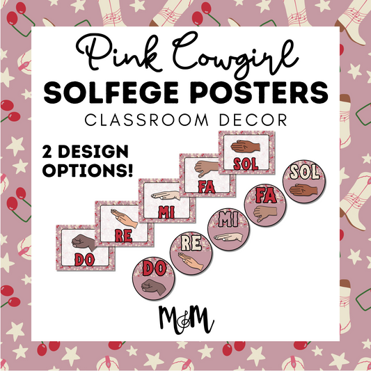 Pink Cowgirl: Solfege Posters DIGITAL DOWNLOAD