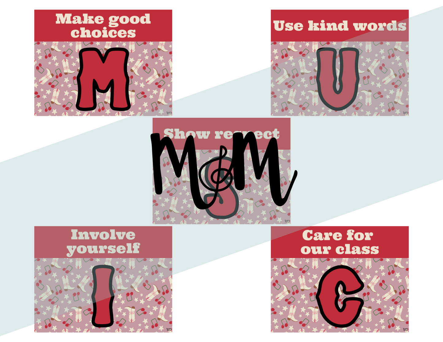 Pink Cowgirl: Classroom Expectation Posters DIGITAL DOWNLOAD