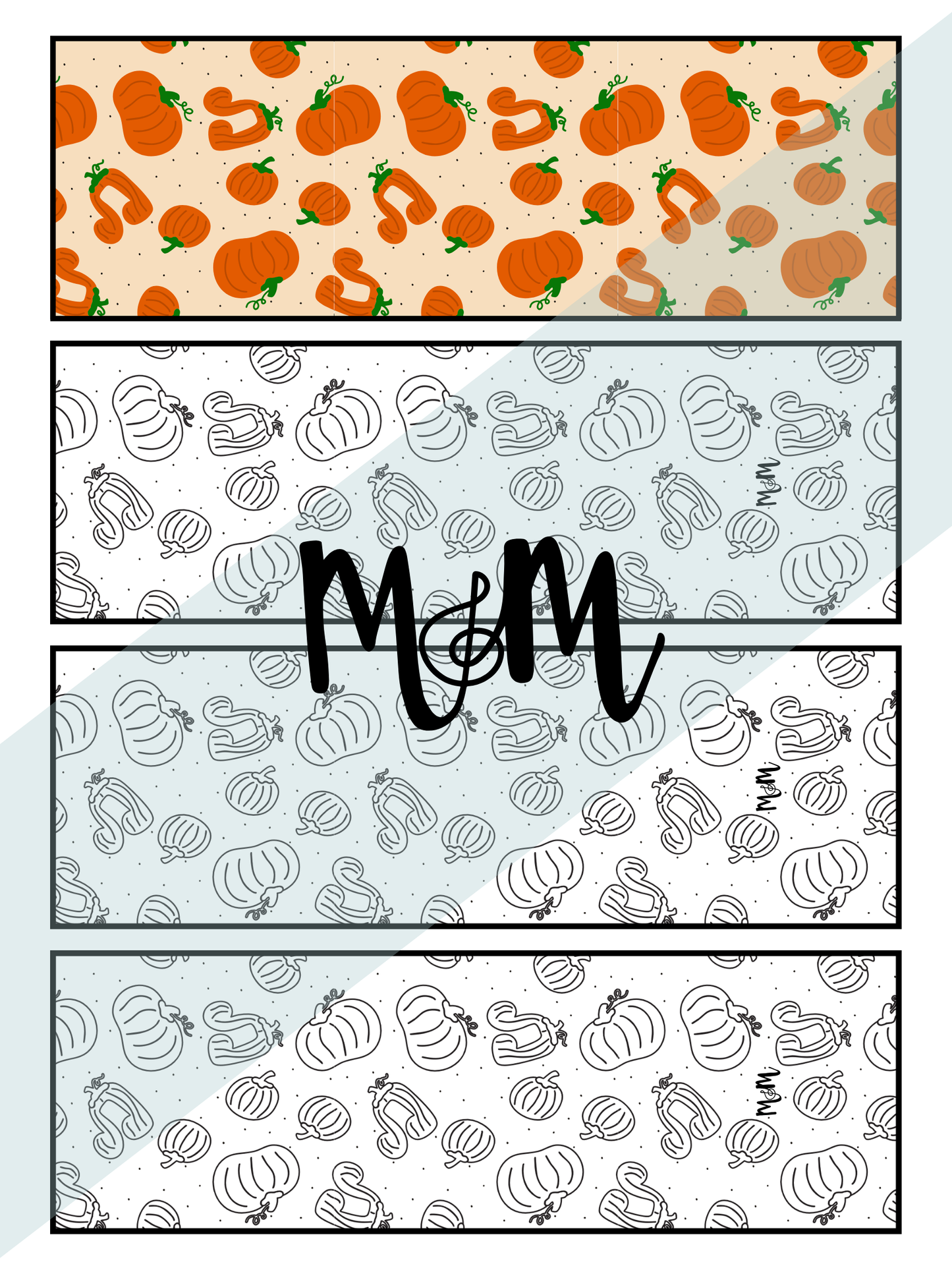 Pitch Perfect Pumpkin: Music Bookmarks | Printable Coloring Activity DIGITAL DOWNLOAD