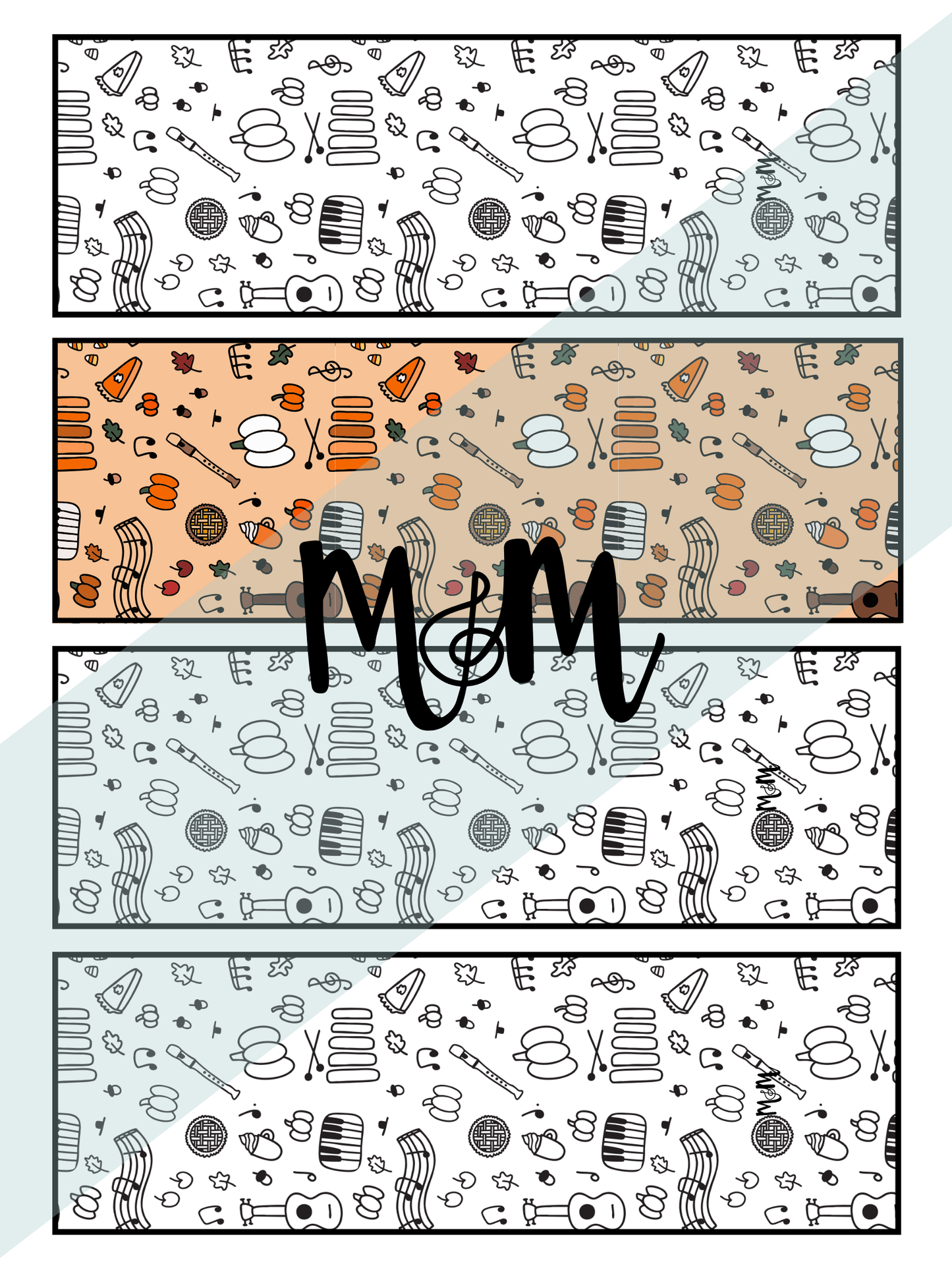 Pitch Perfect Pumpkin: Music Bookmarks | Printable Coloring Activity DIGITAL DOWNLOAD