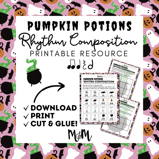 Pumpkin Potions: Cut & Glue | Rhythm Composition Activity DIGITAL DOWNLOAD