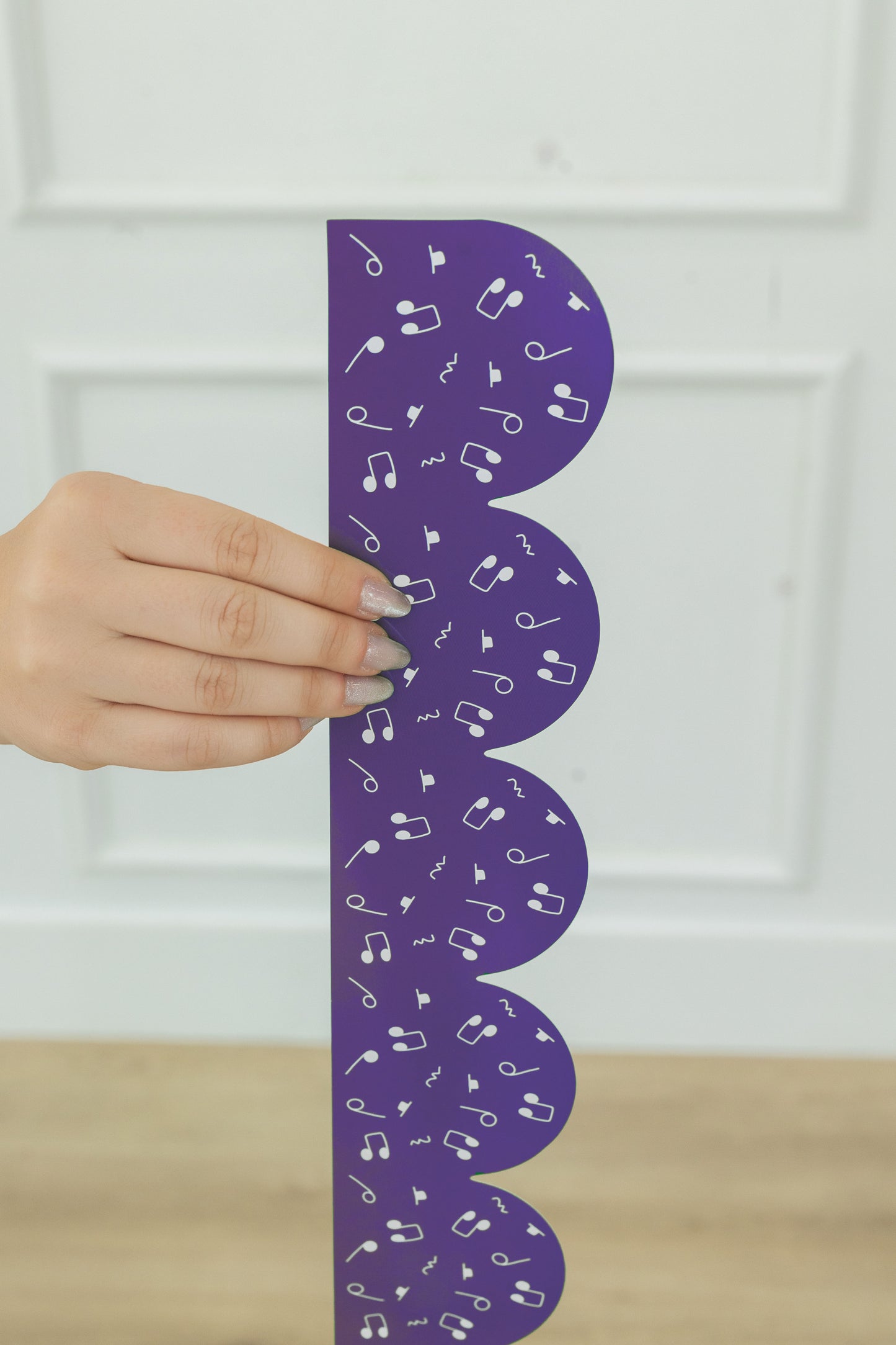 Purple Music Notes Scallop Bulletin Board Border