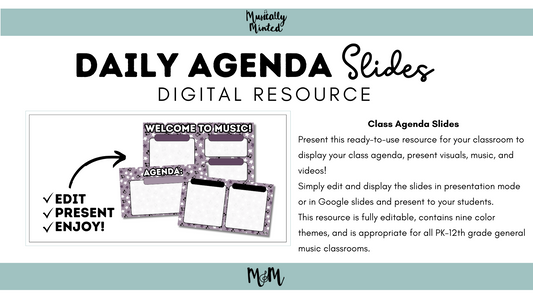 Purple Stars: Agenda Slides DIGITAL DOWNLOAD