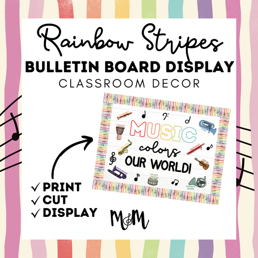 Rainbow Stripes: Bulletin Board DIGITAL DOWNLOAD