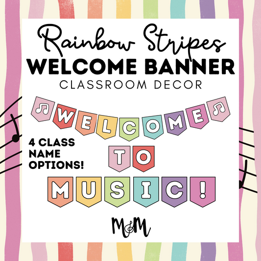 Rainbow Stripes: Welcome Banner DIGITAL DOWNLOAD