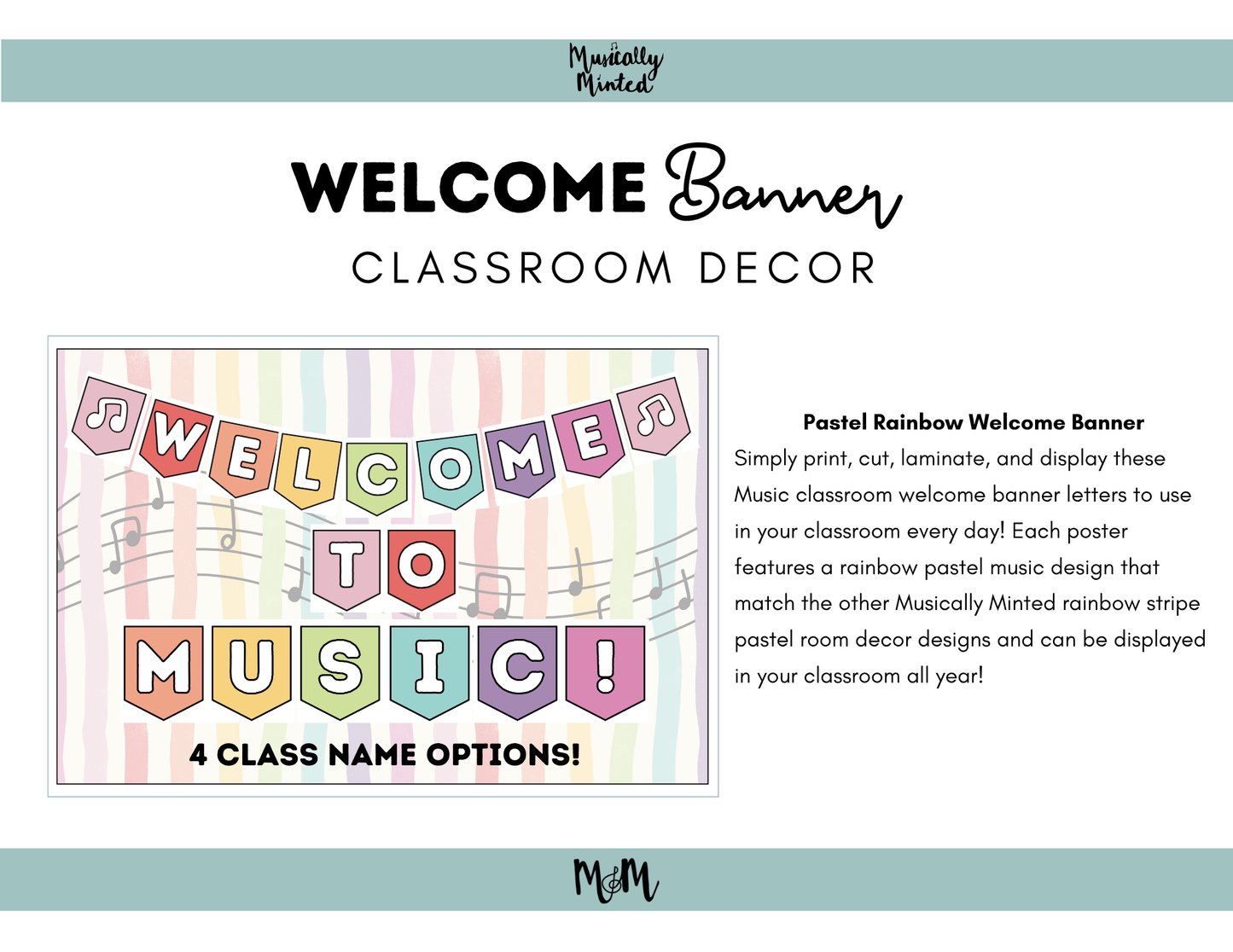 Rainbow Stripes: Welcome Banner DIGITAL DOWNLOAD