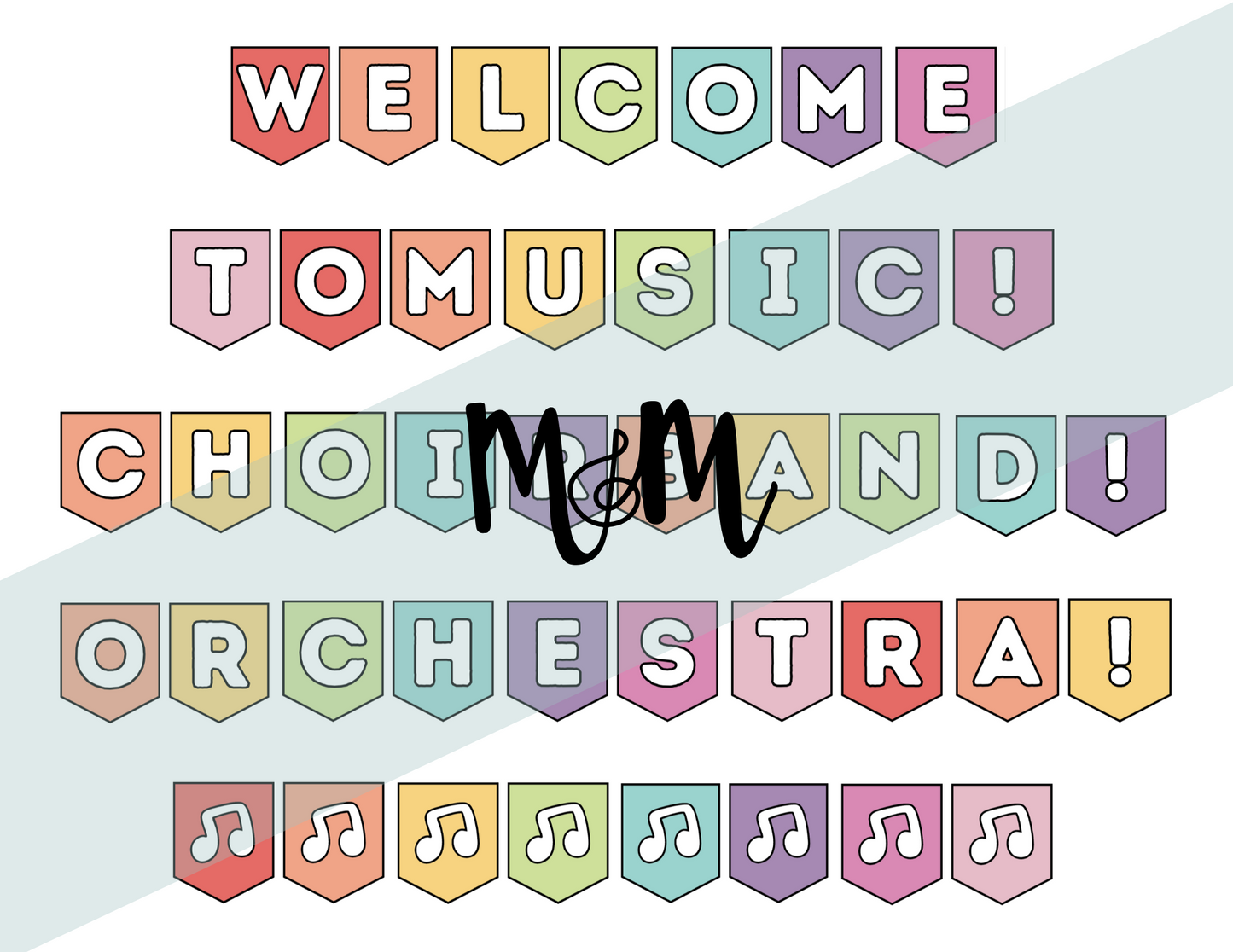 Rainbow Stripes: Welcome Banner DIGITAL DOWNLOAD