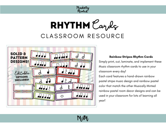 Rainbow Stripes: Rhythm Cards DIGITAL DOWNLOAD