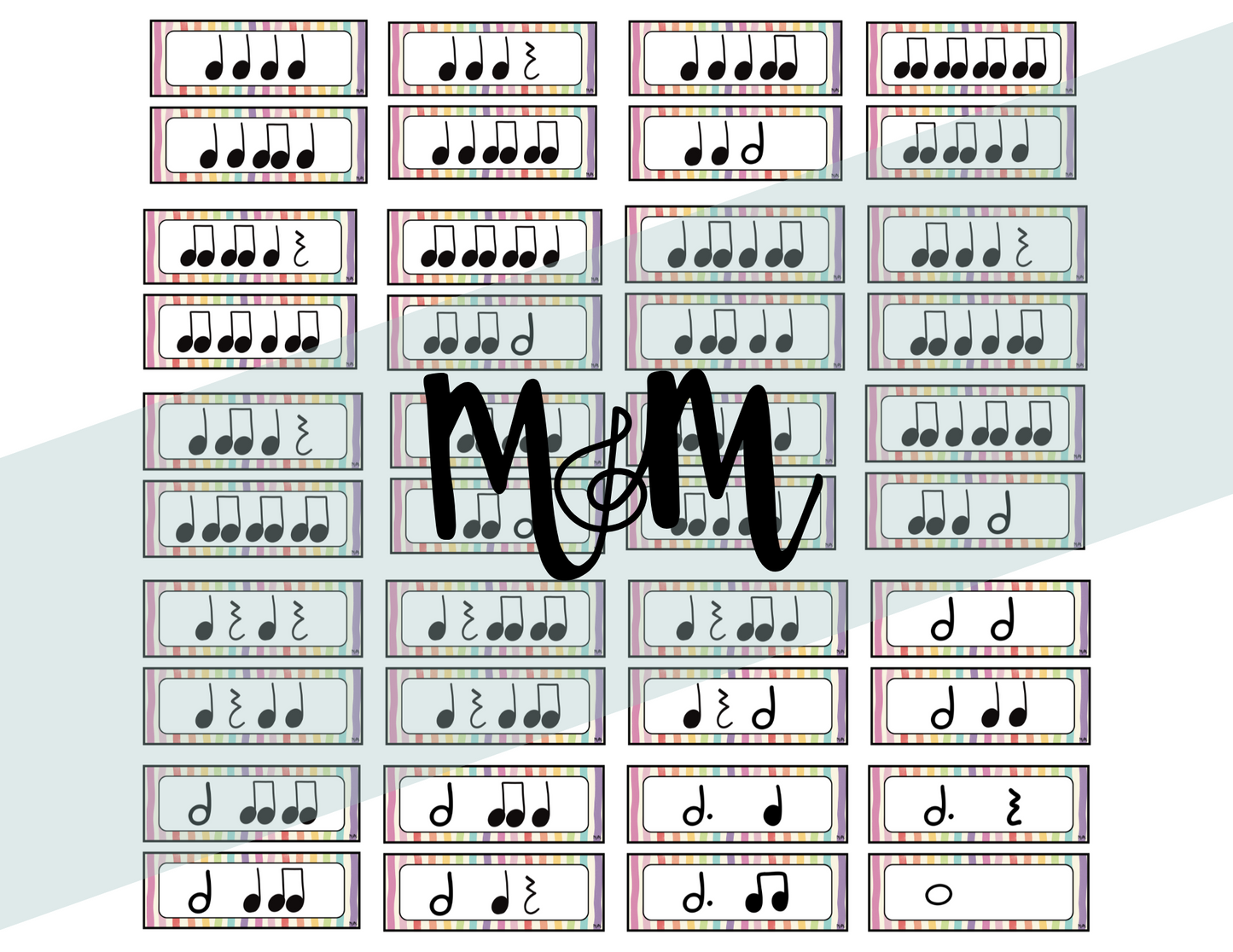 Rainbow Stripes: Rhythm Cards DIGITAL DOWNLOAD