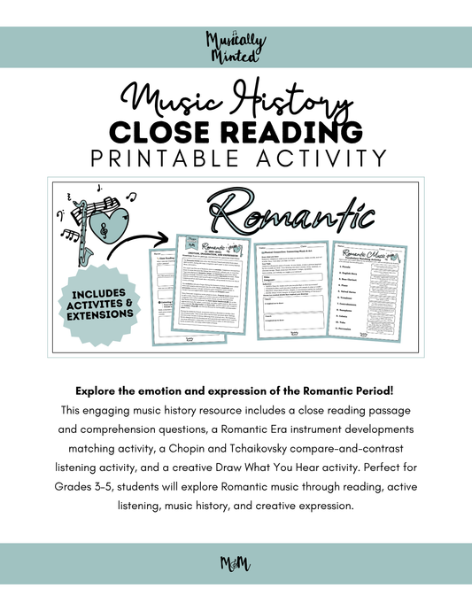 The Romantic Period | Music Class Listening Activity & Music Extension | Unit | DIGITAL DOWNLOAD