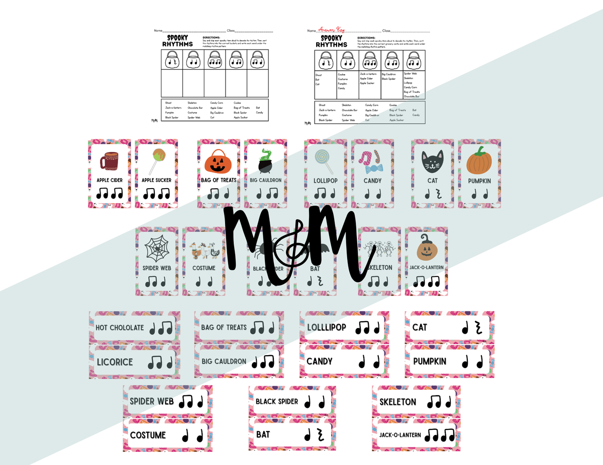 Spooky Rhythms Activity | Level 1 | Rhythm Decoding Activity and Cards DIGITAL DOWNLOAD