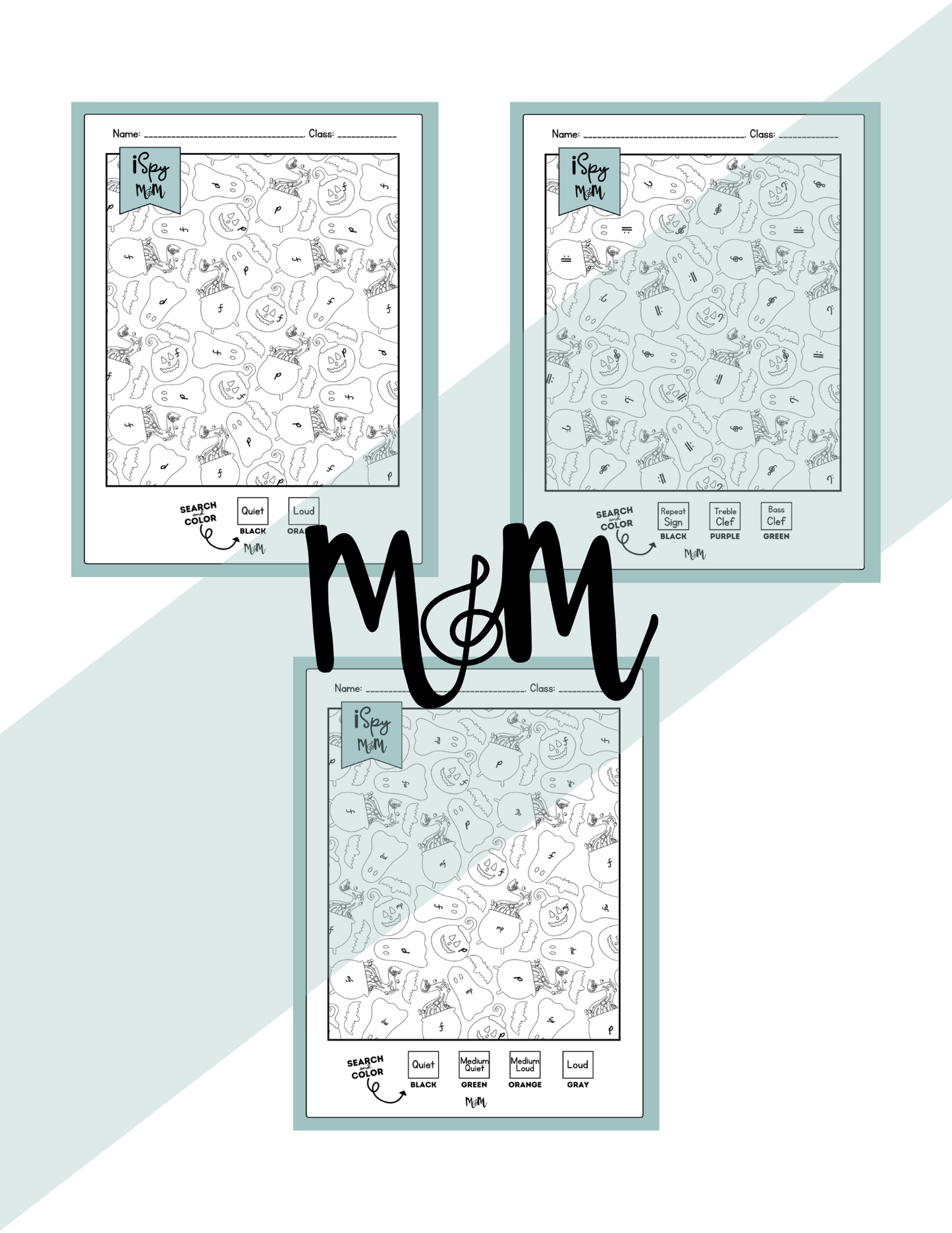 Halloween Faves: Color by Music | iSpy Dynamics Coloring Page DIGITAL DOWNLOAD