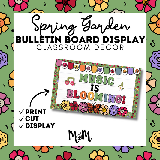 Spring Garden: Bulletin Board DIGITAL DOWNLOAD