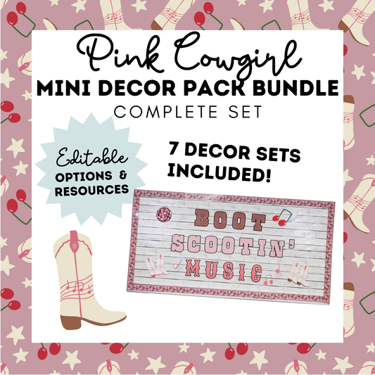 Pink Cowgirl COMPLETE Mini Decor Bundle *DIGITAL DOWNLOAD*