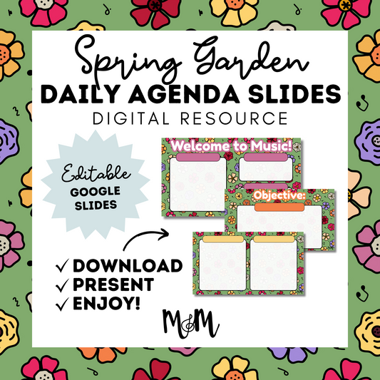 Spring Garden: Agenda Slides DIGITAL DOWNLOAD