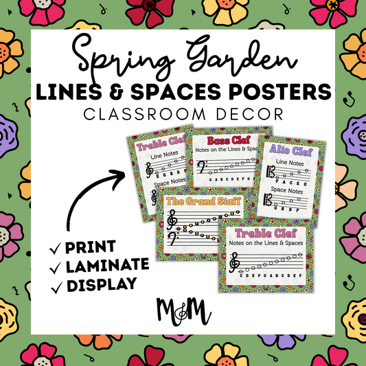 Spring Garden: Lines & Spaces Posters DIGITAL DOWNLOAD