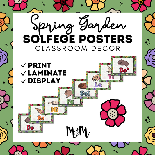 Spring Garden: Solfege Posters DIGITAL DOWNLOAD