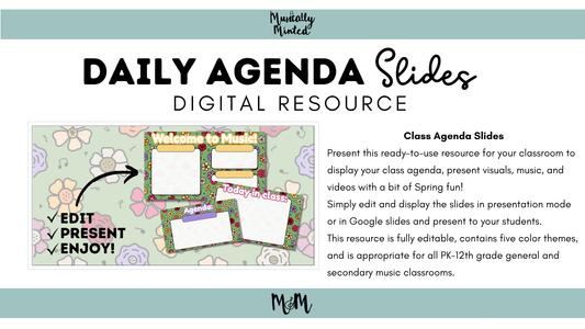 Spring Garden: Agenda Slides DIGITAL DOWNLOAD