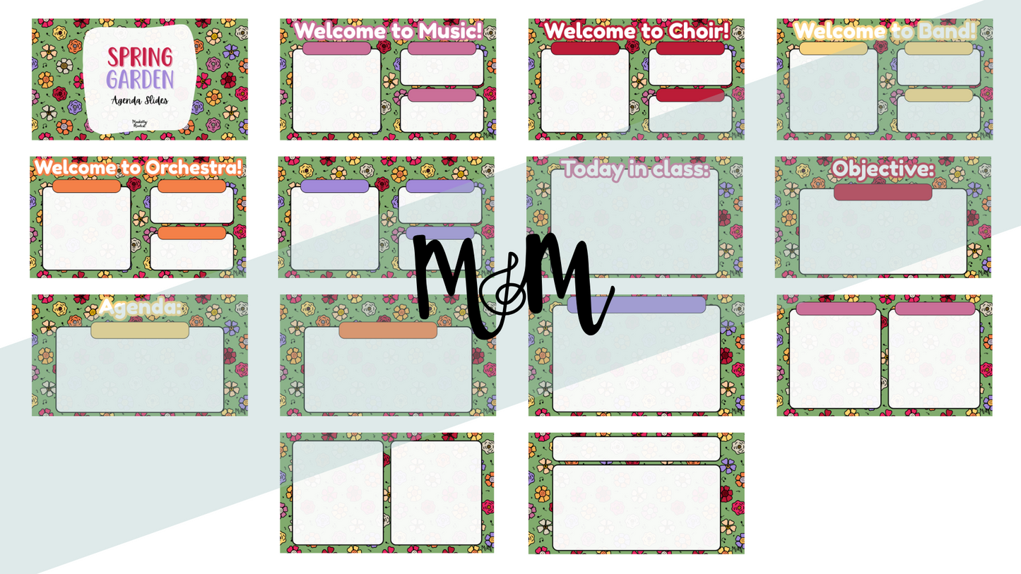 Spring Garden: Agenda Slides DIGITAL DOWNLOAD