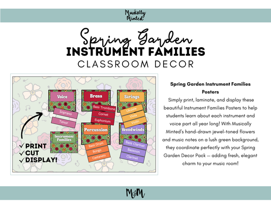 Spring Garden: Instrument Families DIGITAL DOWNLOAD