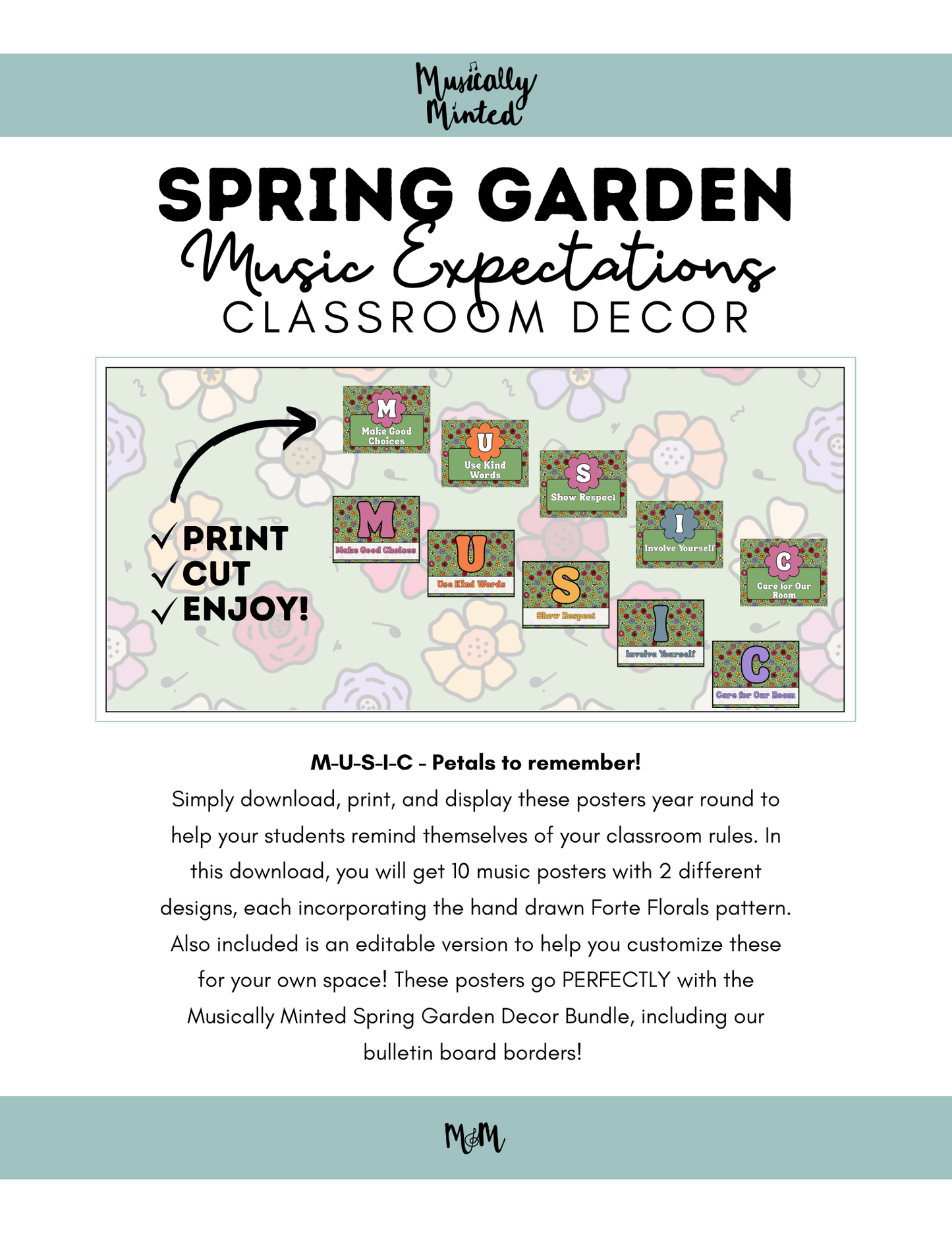Spring Garden: Classroom Expectation Posters DIGITAL DOWNLOAD