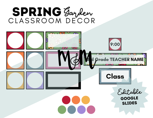 Spring Garden: Pocket Chart Schedule Cards DIGITAL DOWNLOAD