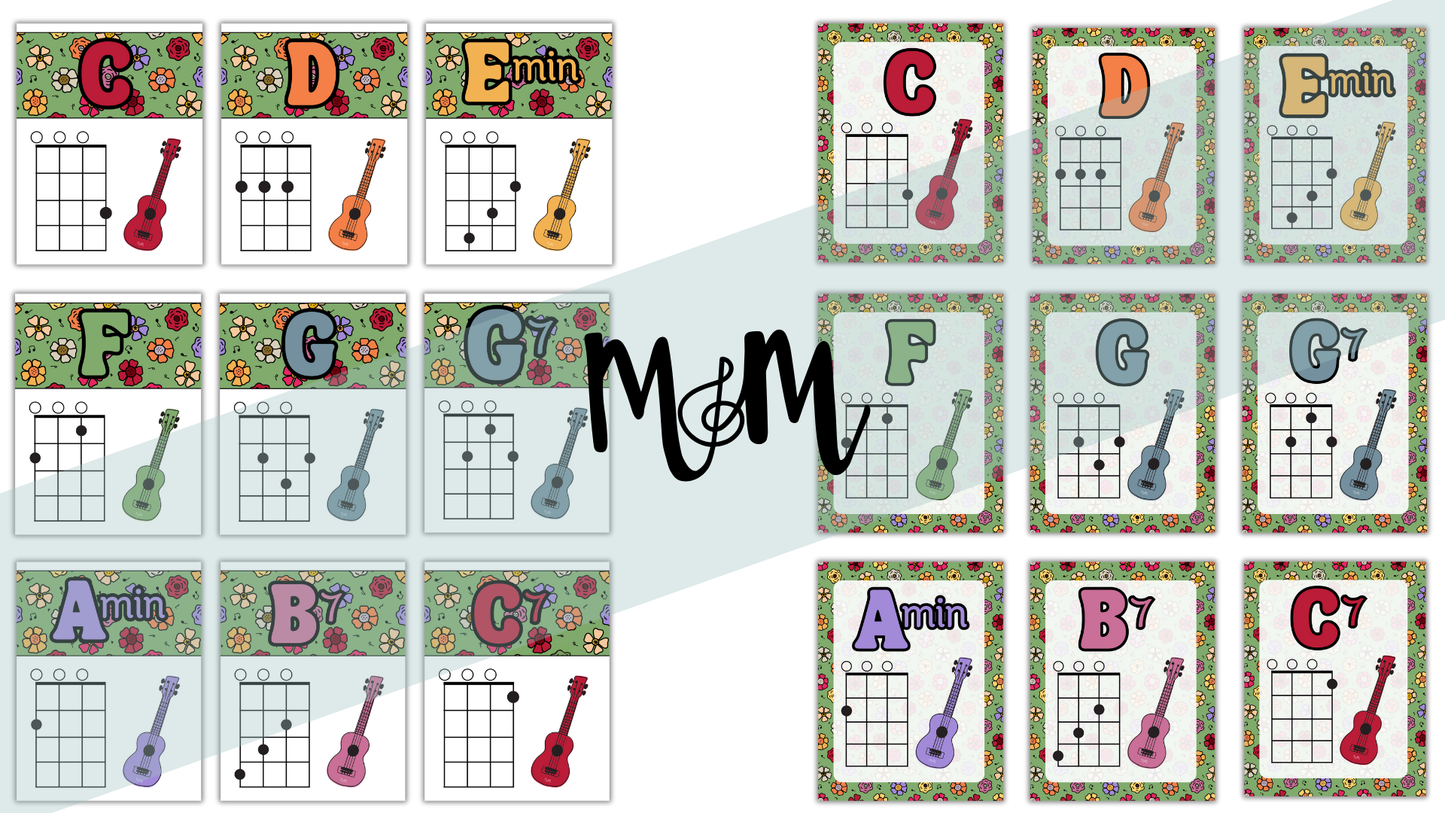 Spring Garden: Ukulele Chord Posters DIGITAL DOWNLOAD