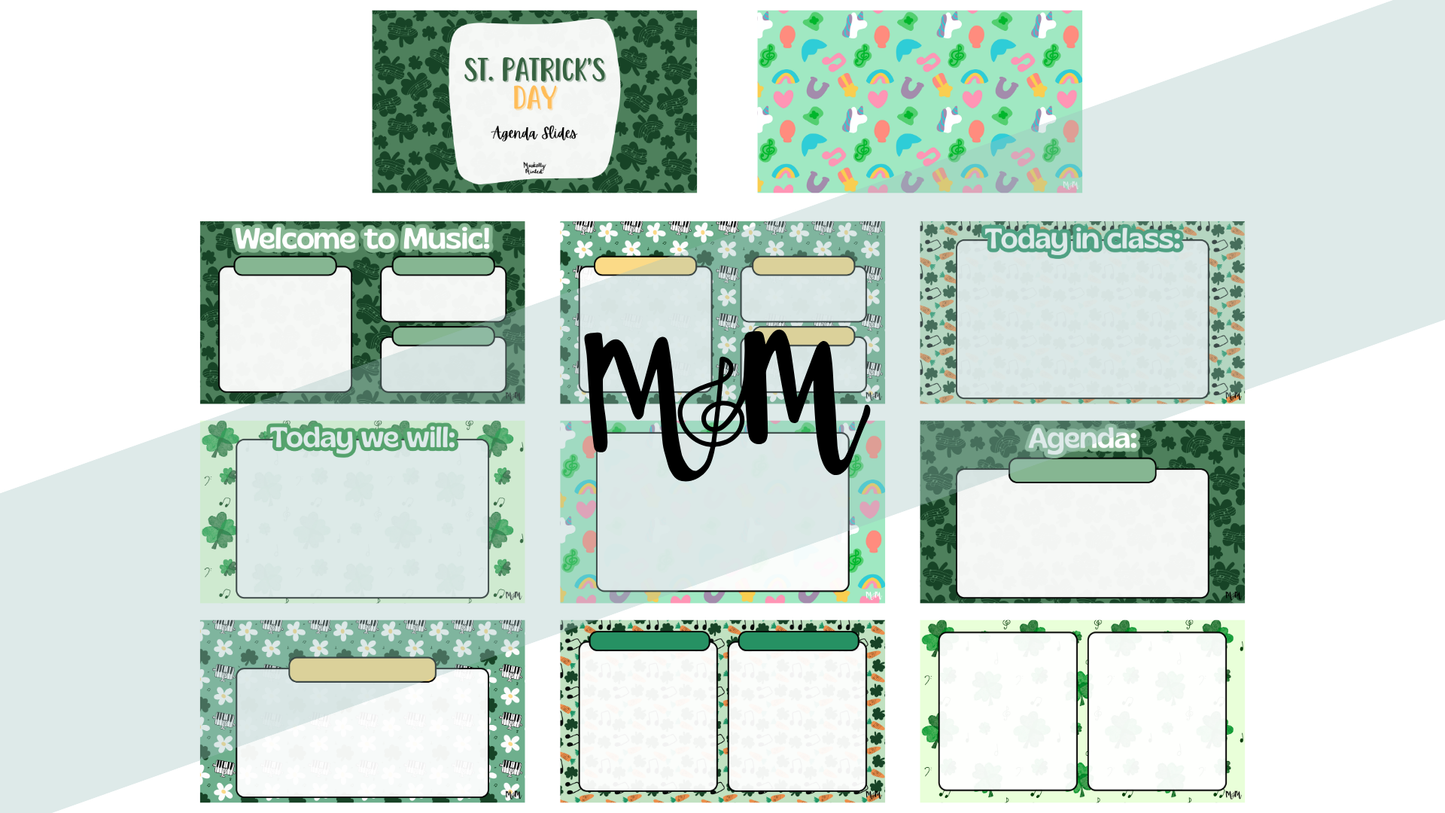 St. Patrick’s Day Daily Agenda Slides | Google Slides DIGITAL DOWNLOAD