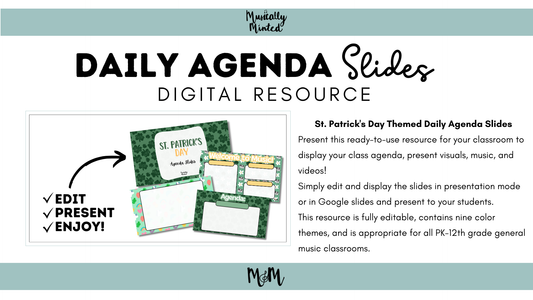 St. Patrick’s Day Daily Agenda Slides | Google Slides DIGITAL DOWNLOAD