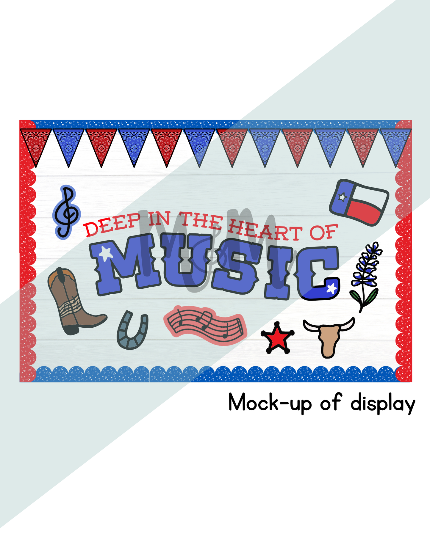 Deep in the Heart of Texas | Texas-Themed Music Bulletin Board | Music Classroom Decor DIGITAL DOWNLOAD