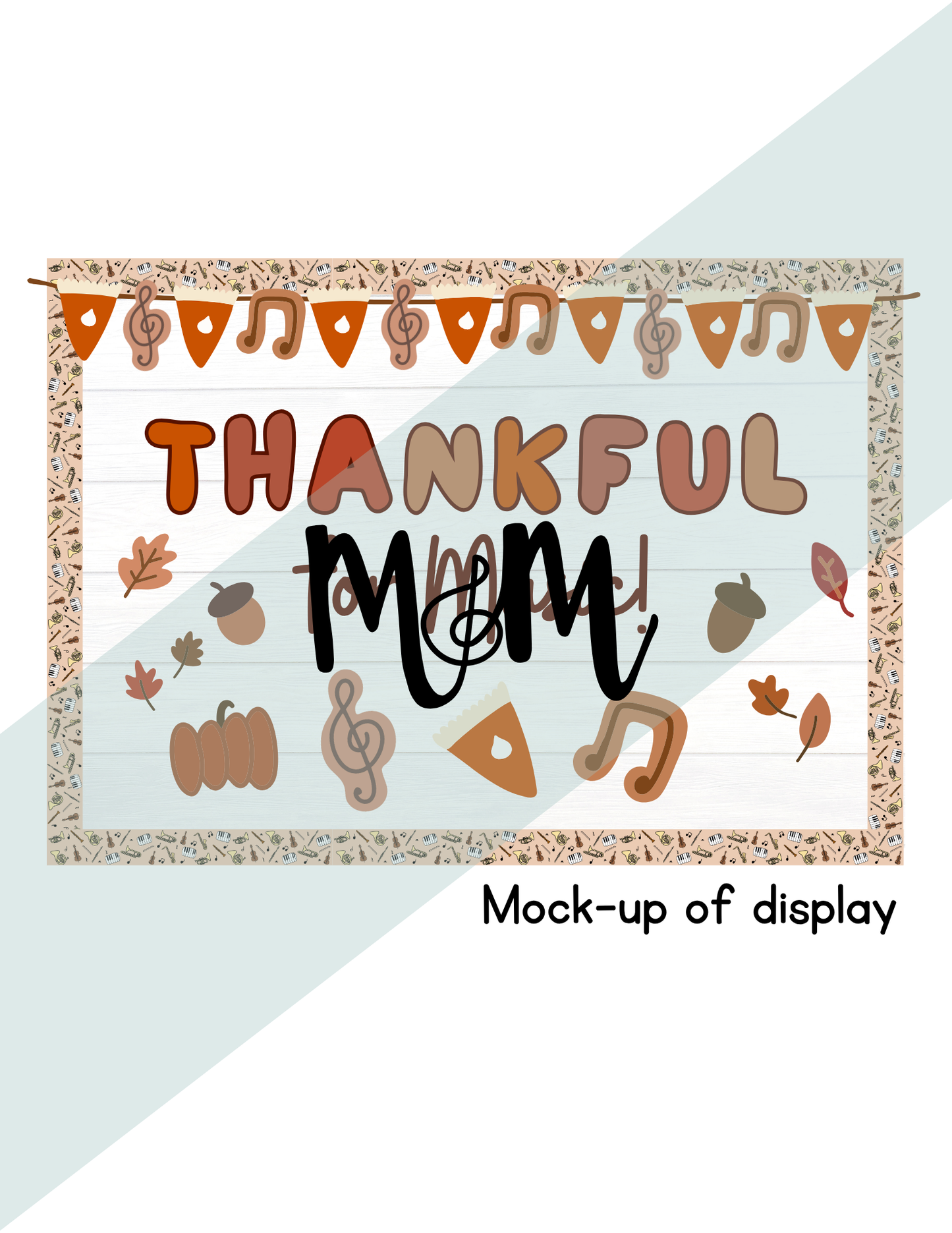 Thankful for Music Bulletin Board Display | Thanksgiving Bulletin Board | Holiday Display DIGITAL DOWNLOAD