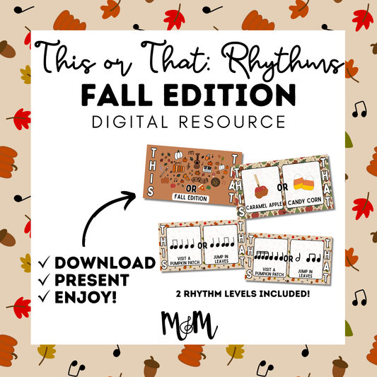 This or That Rhythms: Fall Edition | Interactive Google Slides Music Activity DIGITAL DOWNLOAD