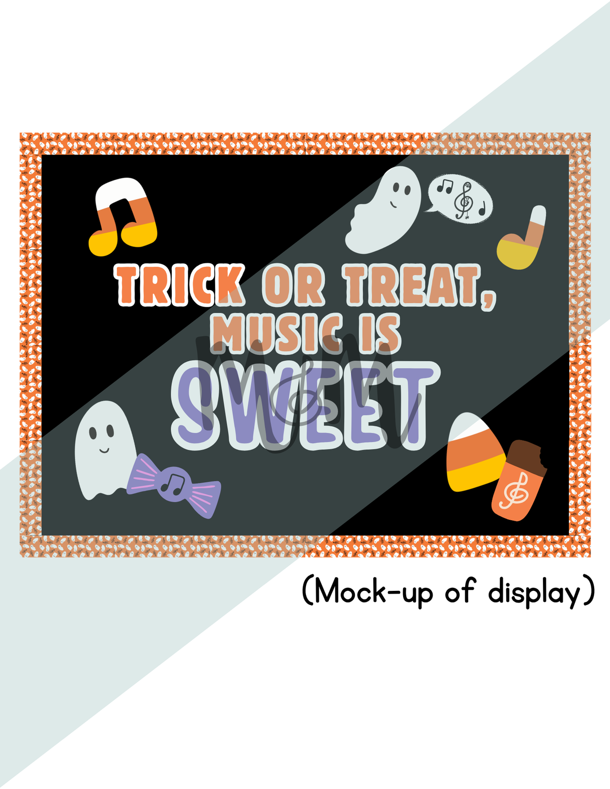 Trick or Treat, Music is Sweet Bulletin Board Display | Halloween Bulletin Board DIGITAL DOWNLOAD
