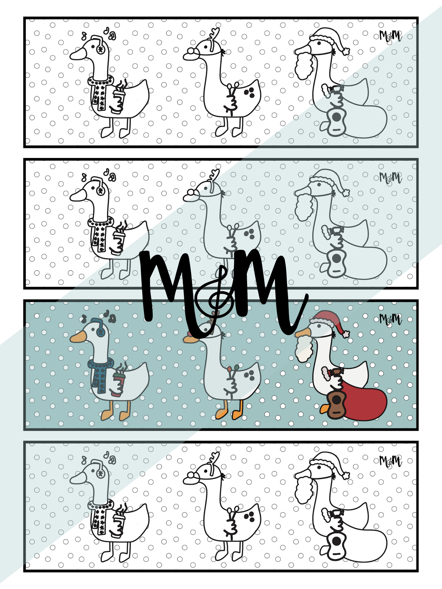 Holiday Favs | Music Bookmarks | Printable Coloring Activity DIGITAL DOWNLOAD