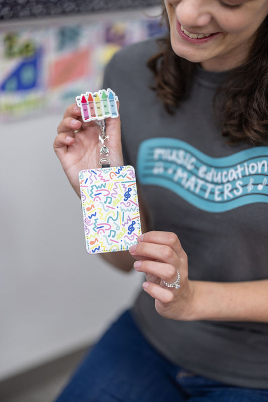 Retro Brights ID Badge Holder