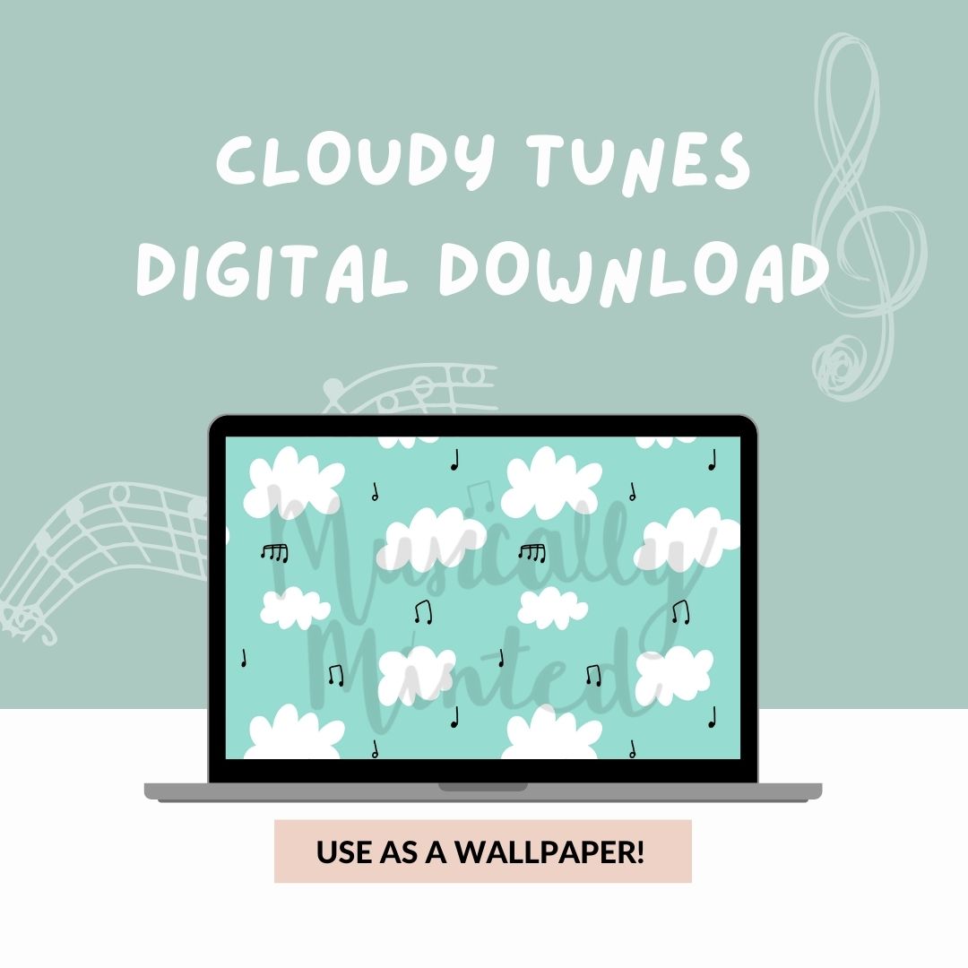 Cloudy Tunes Wallpaper DIGITAL DOWNLOAD