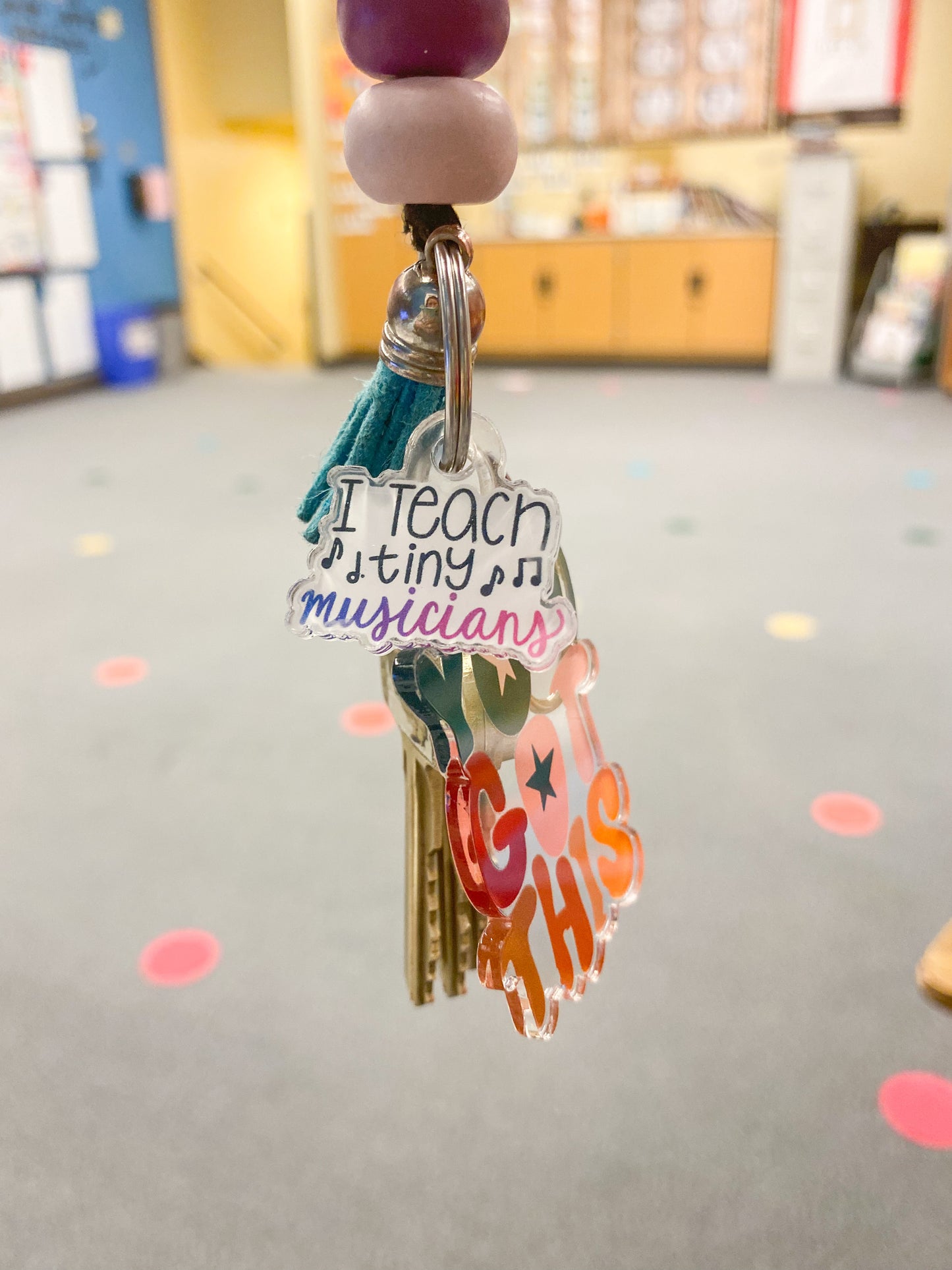 I Teach Tiny Musicians Acrylic Lanyard Charm