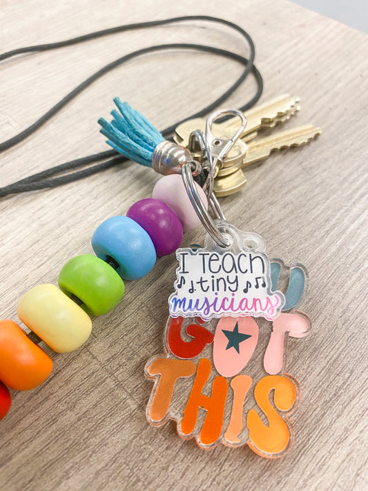 I Teach Tiny Musicians Acrylic Lanyard Charm