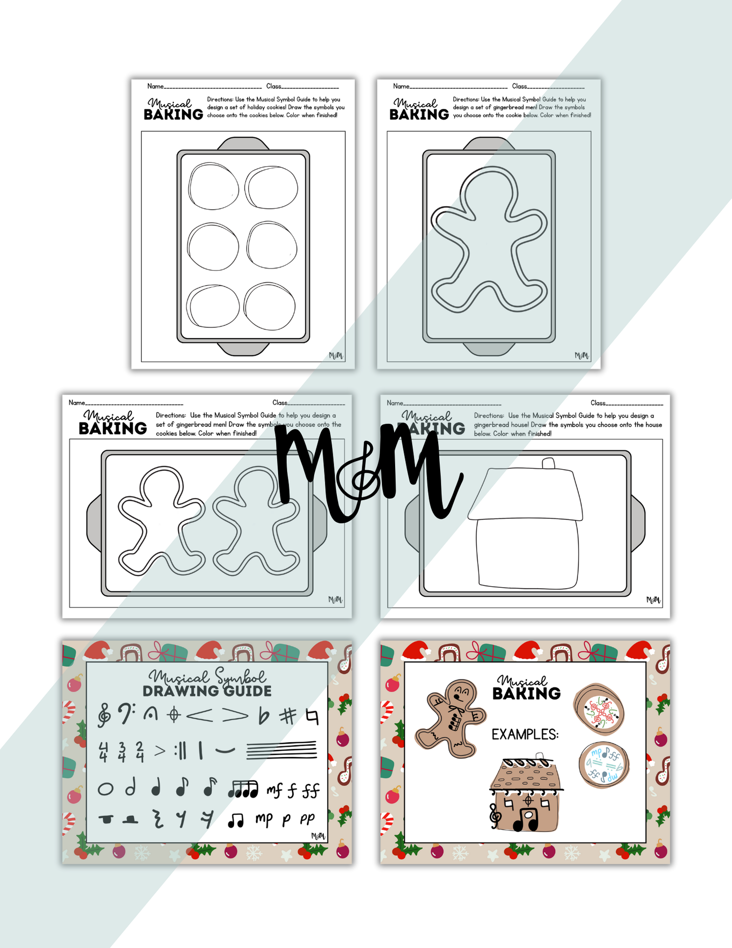 Musically Minted | Holiday Baking Symbol Draw | Coloring Activity DIGITAL DOWNLOAD