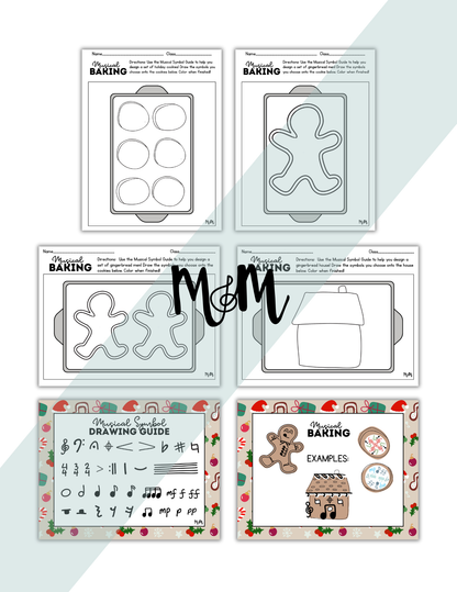 Musically Minted | Holiday Baking Symbol Draw | Coloring Activity DIGITAL DOWNLOAD