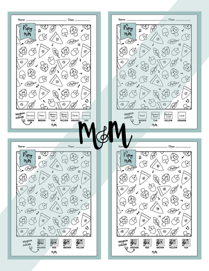 Thanksgiving Color by Music | iSpy Treble Clef Notes and Dynamics DIGITAL DOWNLOAD