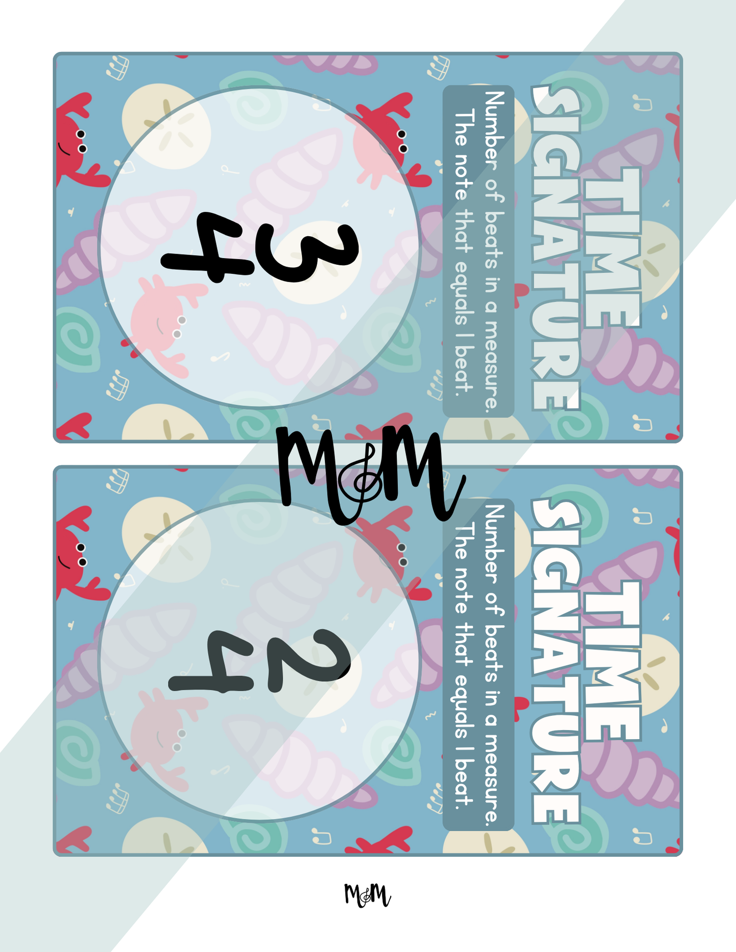 Ocean Fun: Music Rhythm Vocabulary Word Wall Cards DIGITAL DOWNLOAD