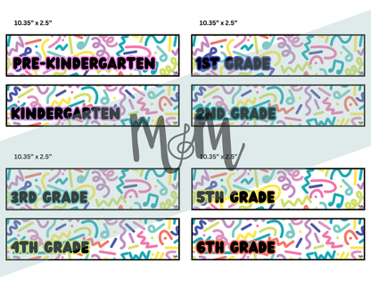 Retro Brights: Grade Level Labels | Music Classroom Decor