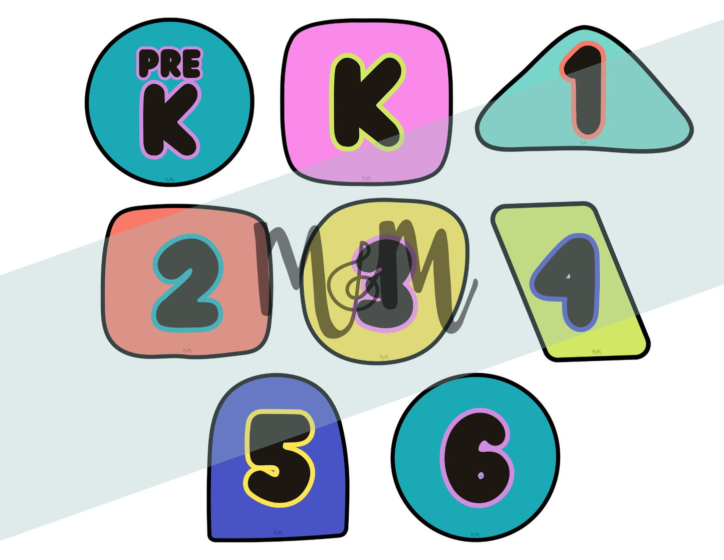 Retro Brights: Grade Level Labels | Music Classroom Decor